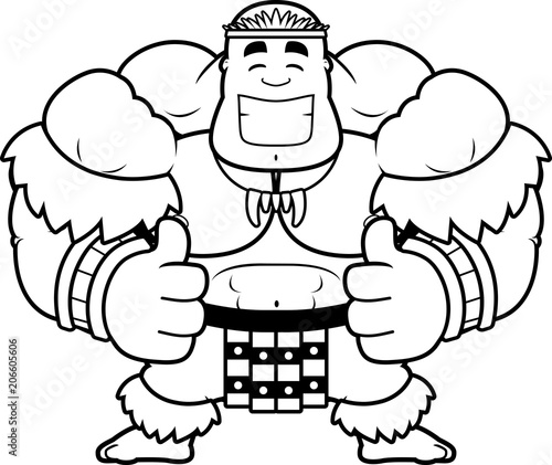 Cartoon Zulu Warrior Thumbs Up