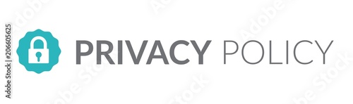 Privacy Policy graphic used for Header banner or web page w the icon symbol