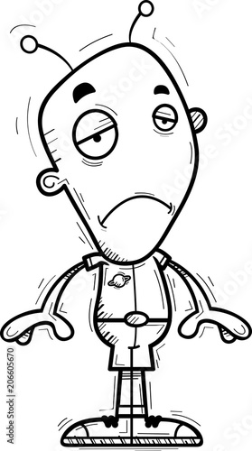 Sad Cartoon Alien Man