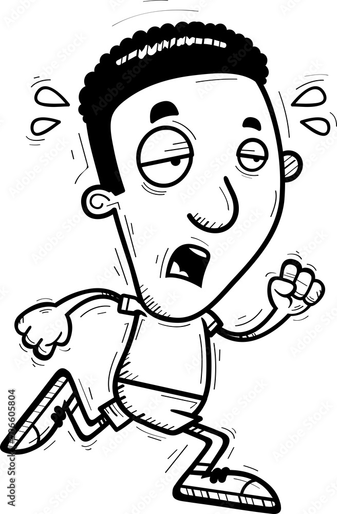 Exhausted Cartoon Black Man Exhausted Cartoon Black Man