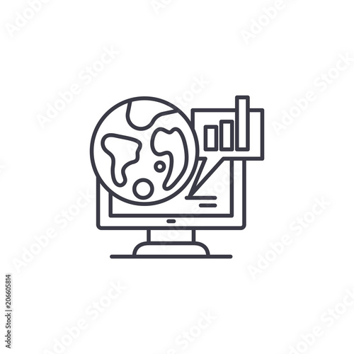 Global Market indicators linear icon concept. Global Market indicators line vector sign, symbol, illustration.