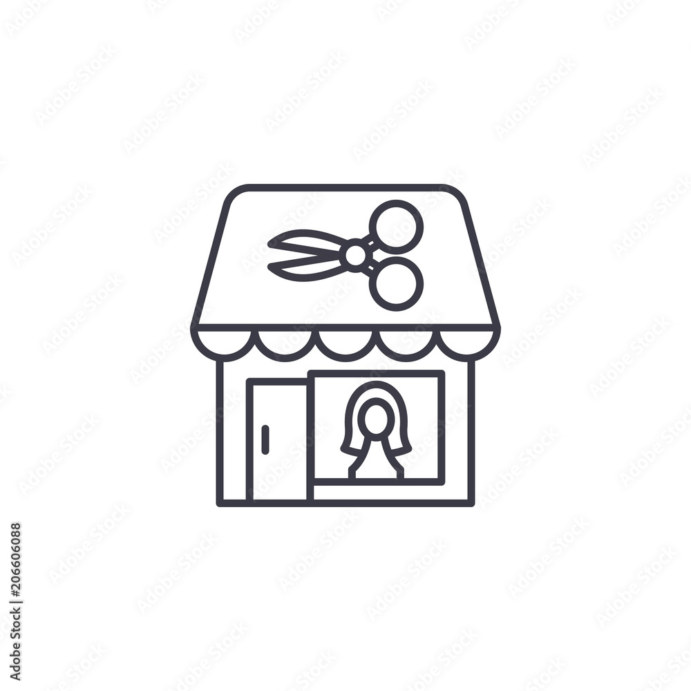Hairdressing salon linear icon concept. Hairdressing salon line vector sign, symbol, illustration. Hairdressing salon linear icon concept. Hairdressing salon line vector sign, symbol, illustration.