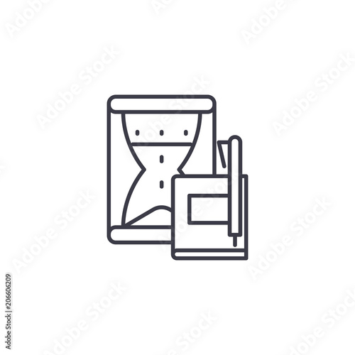 History subject linear icon concept. History subject line vector sign, symbol, illustration.