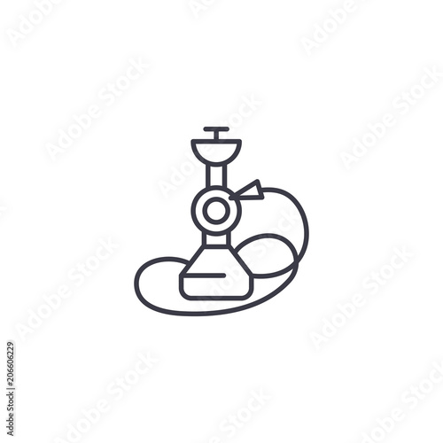 Hookah linear icon concept. Hookah line vector sign, symbol, illustration.