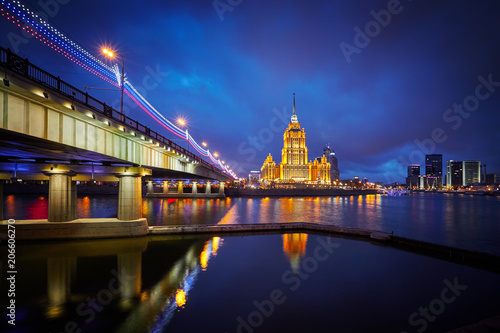 Blue evening on the Moscow river