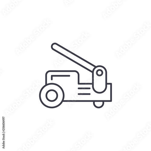 Industrial trolley linear icon concept. Industrial trolley line vector sign, symbol, illustration.