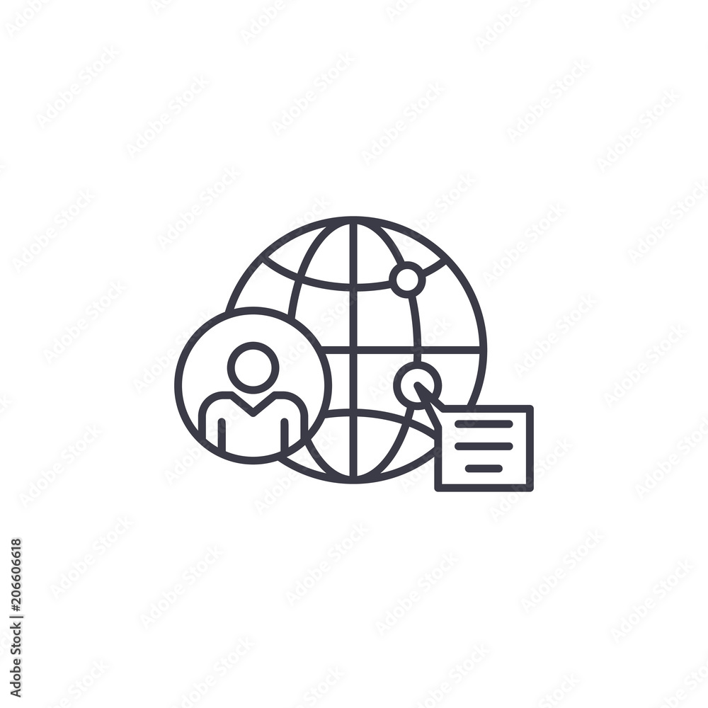 Internet marketing linear icon concept. Internet marketing line vector sign, symbol, illustration. Internet marketing linear icon concept. Internet marketing line vector sign, symbol, illustration.