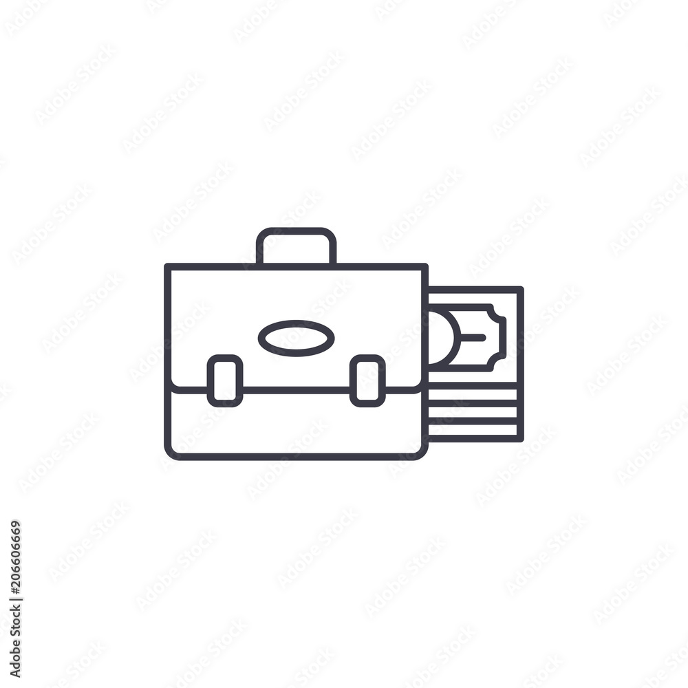 Investment portfolio linear icon concept. Investment portfolio line vector sign, symbol, illustration. Investment portfolio linear icon concept. Investment portfolio line vector sign, symbol, illustration.