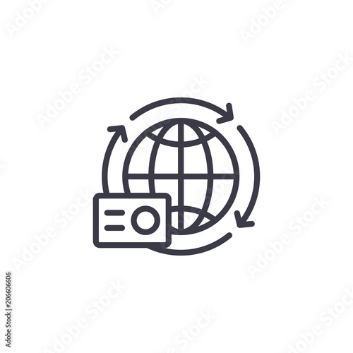 Internationally accepted document linear icon concept. Internationally accepted document line vector sign, symbol, illustration.