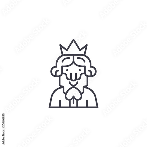 King of spades linear icon concept. King of spades line vector sign, symbol, illustration.