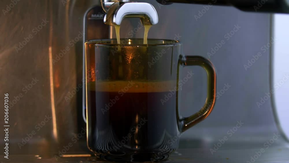 Coffee Machine Pouring Espresso In Cup Coffee Machine Pouring Espresso In Cup
