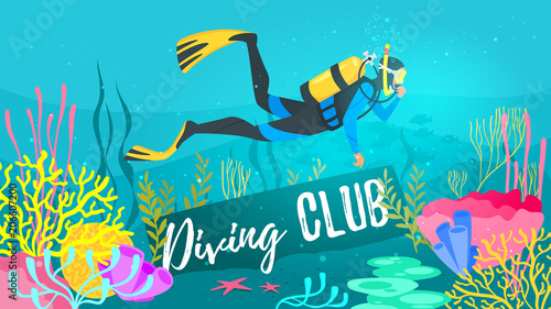Scuba Diver explores the sea