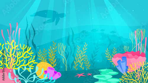 underwater background with sea flora