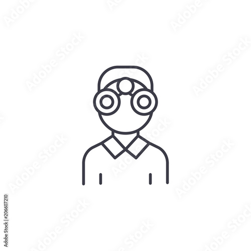 Eyesight check-up black icon concept. Eyesight check-up flat vector website sign, symbol, illustration.