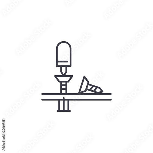 Mounting work linear icon concept. Mounting work line vector sign, symbol, illustration.