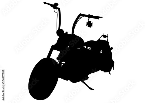 Retro motor bike on white background