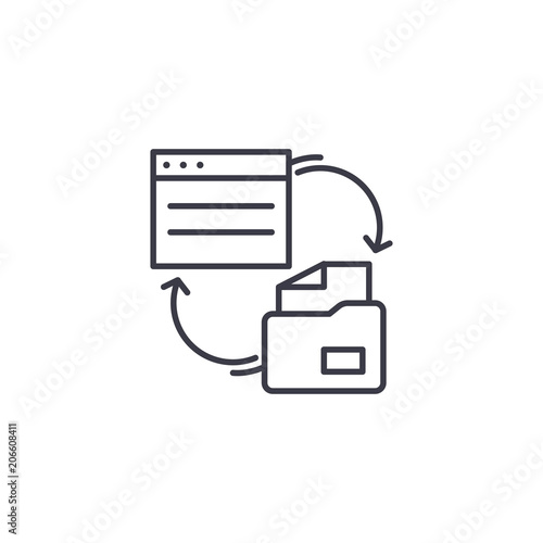 Paperwork linear icon concept. Paperwork line vector sign, symbol, illustration.