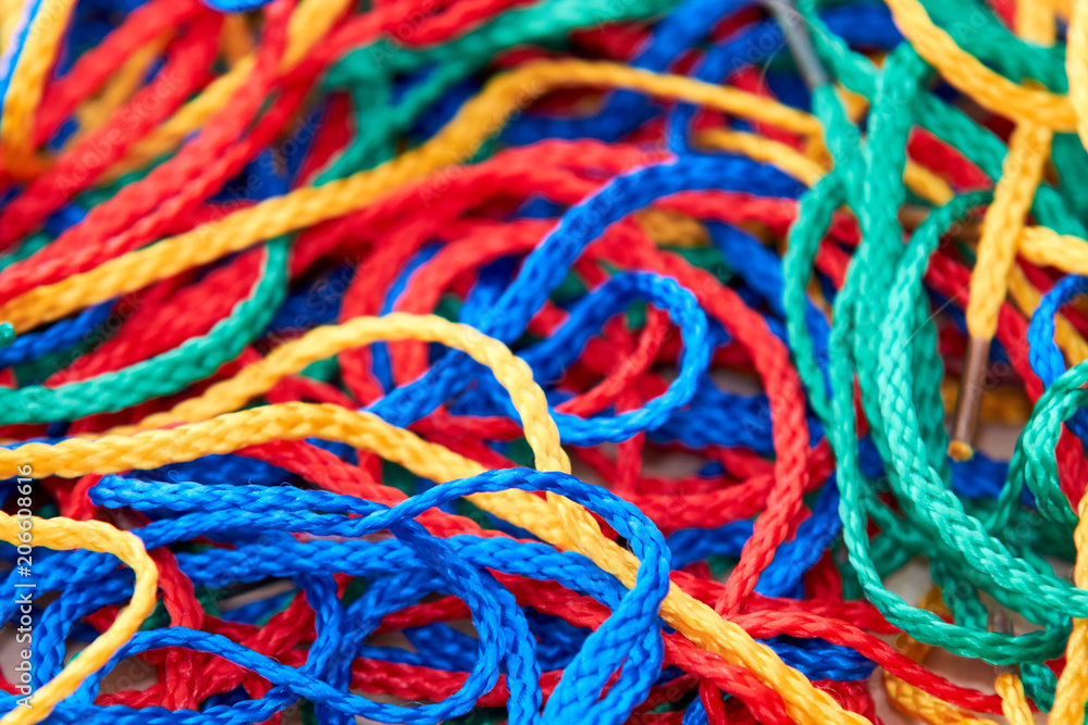Set of colorful strings for school crafts