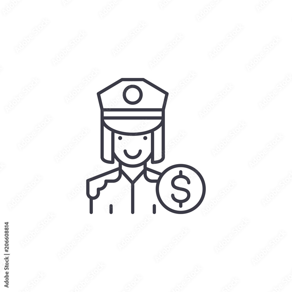 Policeman officer linear icon concept. Policeman officer line vector sign, symbol, illustration. Policeman officer linear icon concept. Policeman officer line vector sign, symbol, illustration.