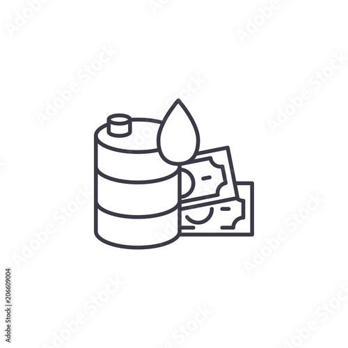 Price per barrel linear icon concept. Price per barrel line vector sign, symbol, illustration.