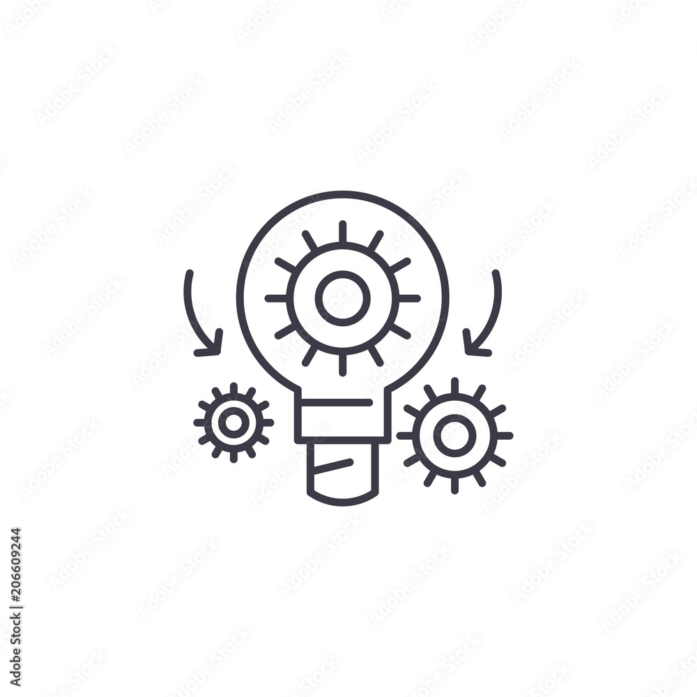 Project elaboration linear icon concept. Project elaboration line vector sign, symbol, illustration. Project elaboration linear icon concept. Project elaboration line vector sign, symbol, illustration.