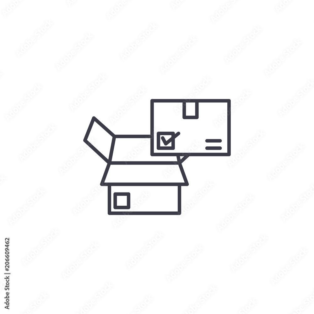 Quality control linear icon concept. Quality control line vector sign, symbol, illustration.