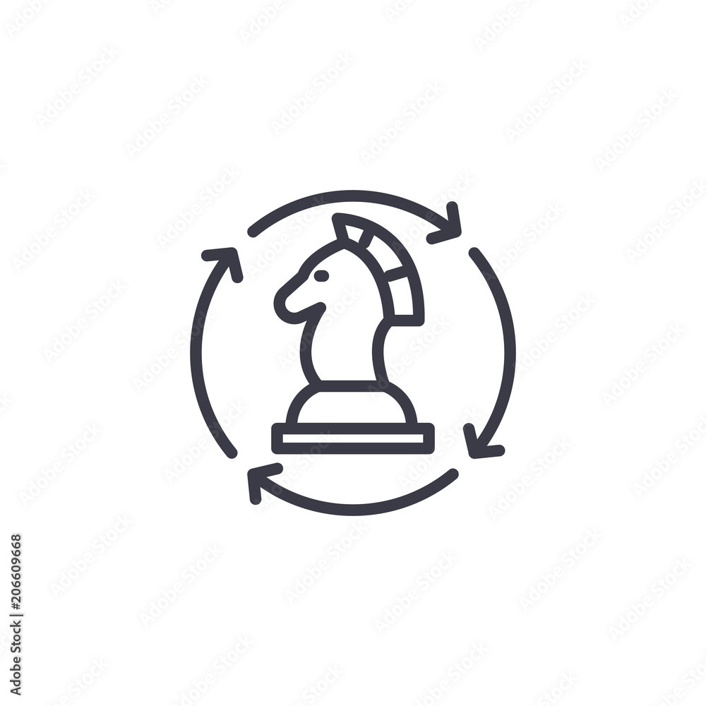 Regular strategy linear icon concept. Regular strategy line vector sign, symbol, illustration. Regular strategy linear icon concept. Regular strategy line vector sign, symbol, illustration.