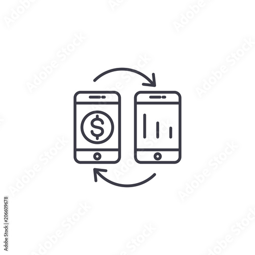 Reinvested earnings linear icon concept. Reinvested earnings line vector sign, symbol, illustration.