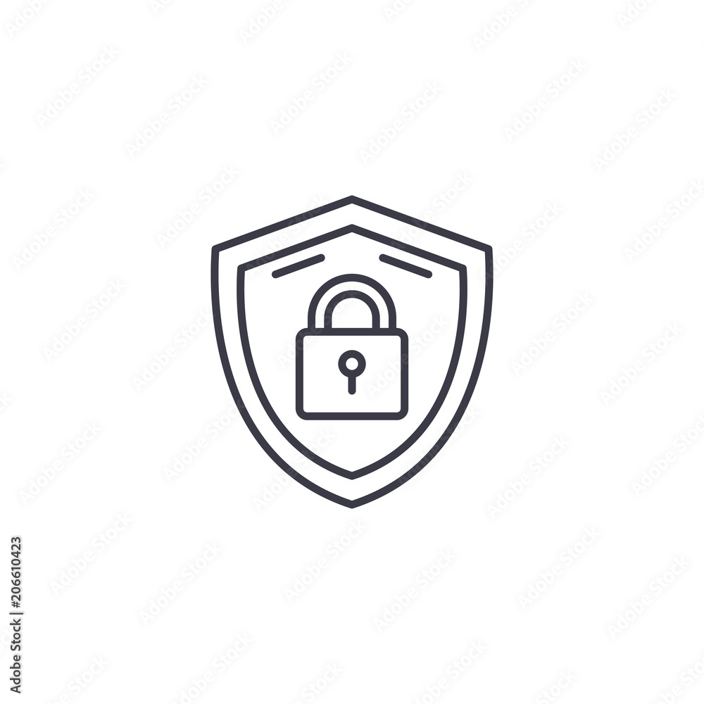 Security measures linear icon concept. Security measures line vector sign, symbol, illustration. Security measures linear icon concept. Security measures line vector sign, symbol, illustration.