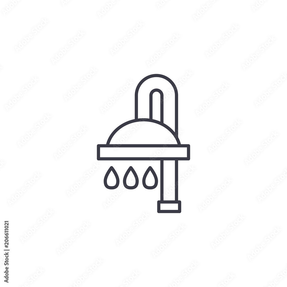 Spa shower linear icon concept. Spa shower line vector sign, symbol, illustration. Spa shower linear icon concept. Spa shower line vector sign, symbol, illustration.