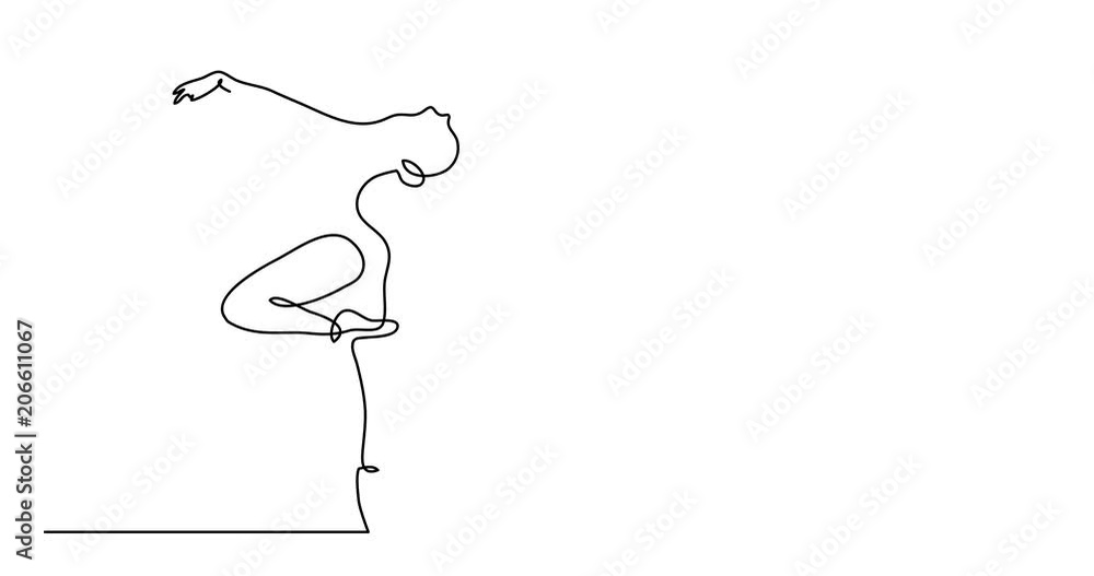 Self Drawing Animation Of Continuous Line Drawing Of Woman Ballet Self Drawing Animation Of Continuous Line Drawing Of Woman Ballet