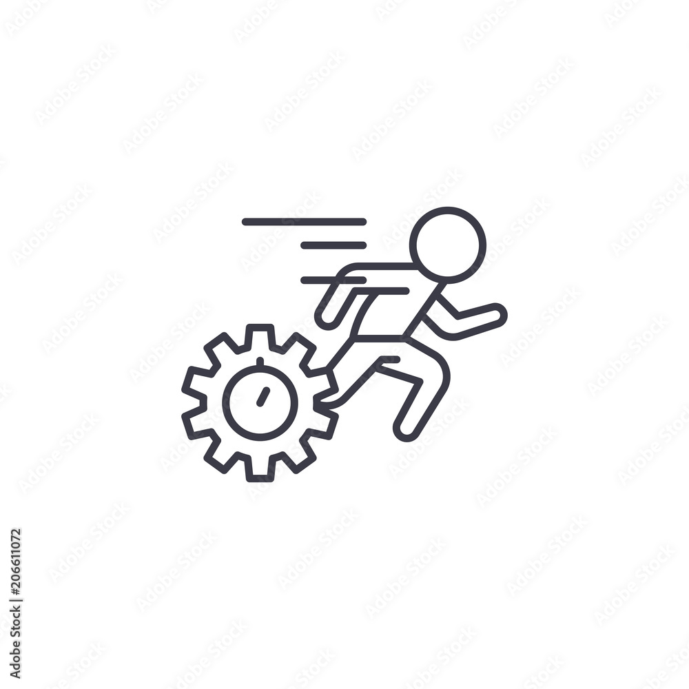 Speed of fulfilment linear icon concept. Speed of fulfilment line vector sign, symbol, illustration.