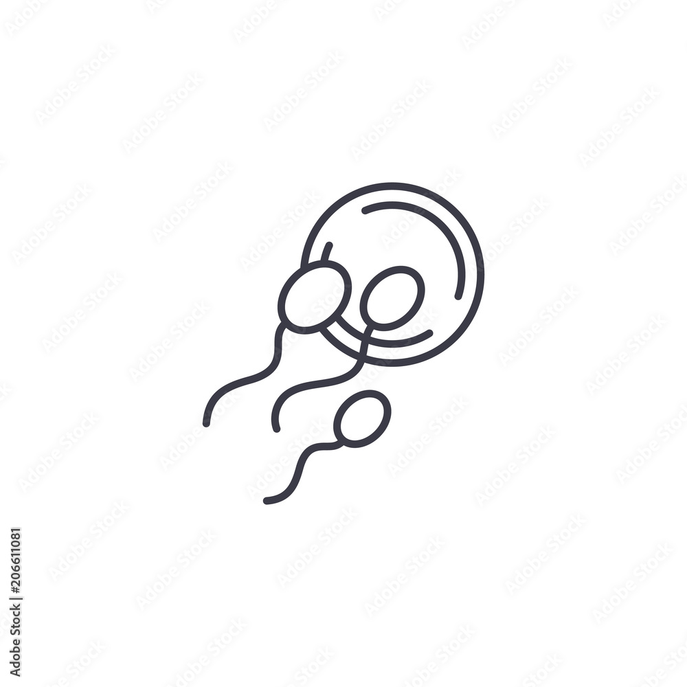 Obraz premium Spermatozoids linear icon concept. Spermatozoids line vector sign, symbol, illustration.