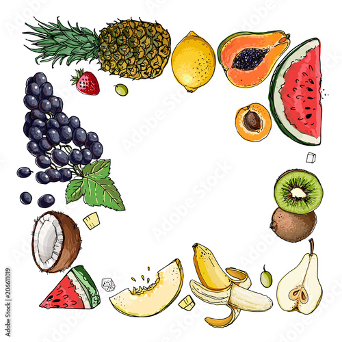 Square of fruit