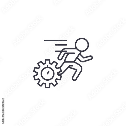 Speed of fulfilment linear icon concept. Speed of fulfilment line vector sign  symbol  illustration.