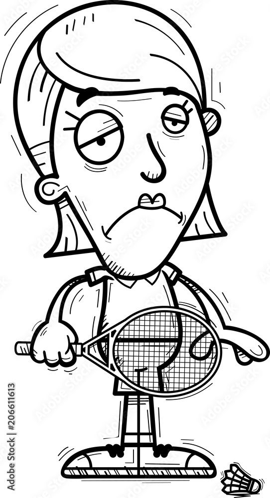 Sad Cartoon Badminton Player Sad Cartoon Badminton Player
