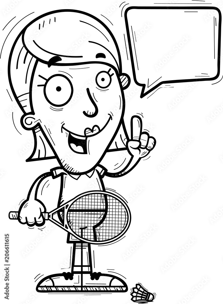 Cartoon Badminton Player Talking Cartoon Badminton Player Talking