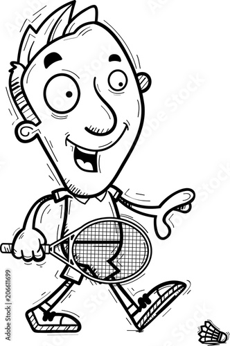 Cartoon Badminton Player Walking