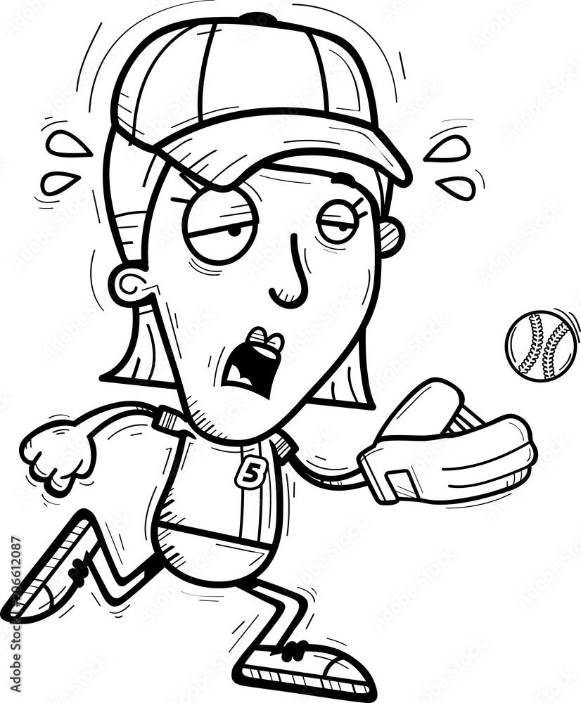 Exhausted Cartoon Baseball Player Exhausted Cartoon Baseball Player