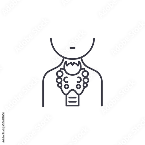 Thyroid gland linear icon concept. Thyroid gland line vector sign, symbol, illustration.