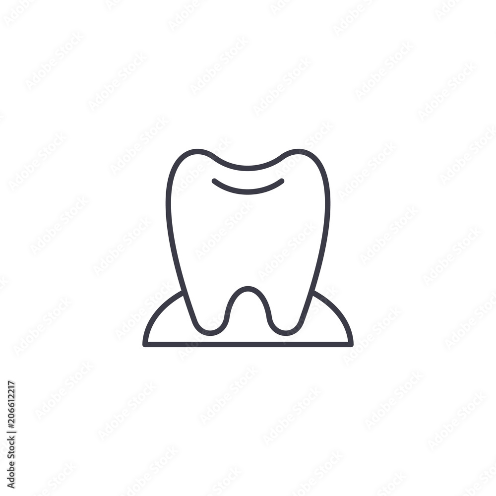 Tooth linear icon concept. Tooth line vector sign, symbol, illustration.
