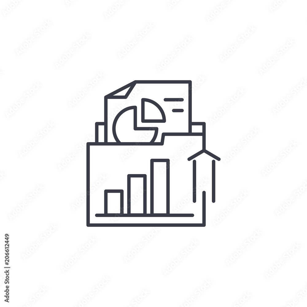 Unearthing documentation linear icon concept. Unearthing documentation line vector sign, symbol, illustration. Unearthing documentation linear icon concept. Unearthing documentation line vector sign, symbol, illustration.