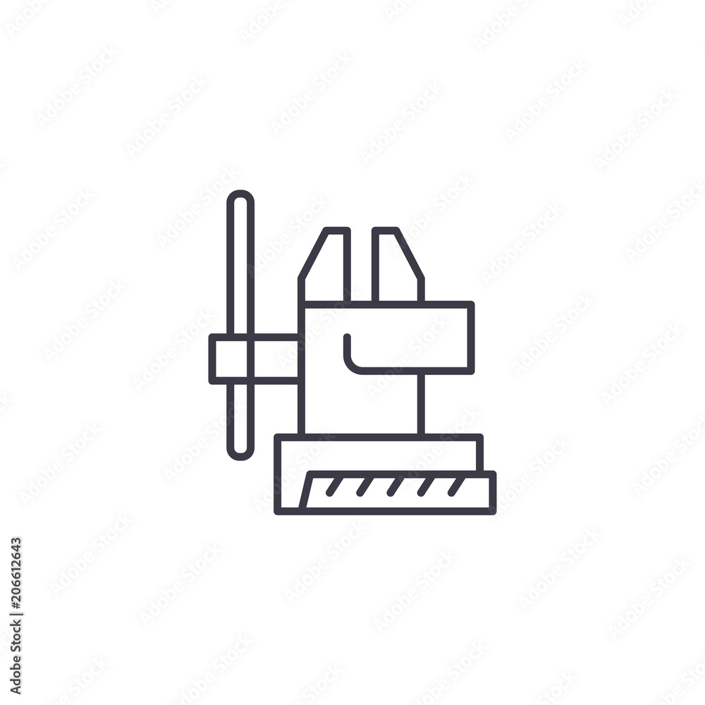 Vice process linear icon concept. Vice process line vector sign, symbol, illustration.