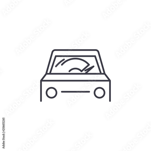 Windscreen wiper linear icon concept. Windscreen wiper line vector sign  symbol  illustration.