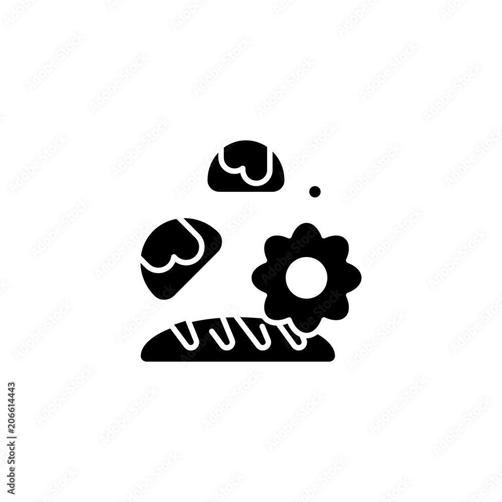 Baking black icon concept. Baking flat vector symbol, sign, illustration. Baking black icon concept. Baking flat vector symbol, sign, illustration.