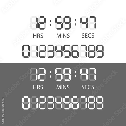Digital clock and number set