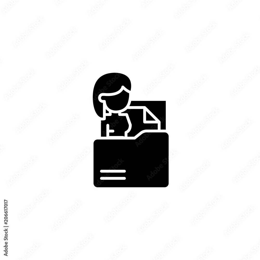 Curriculum vitae black icon concept. Curriculum vitae flat vector symbol, sign, illustration. Curriculum vitae black icon concept. Curriculum vitae flat vector symbol, sign, illustration.