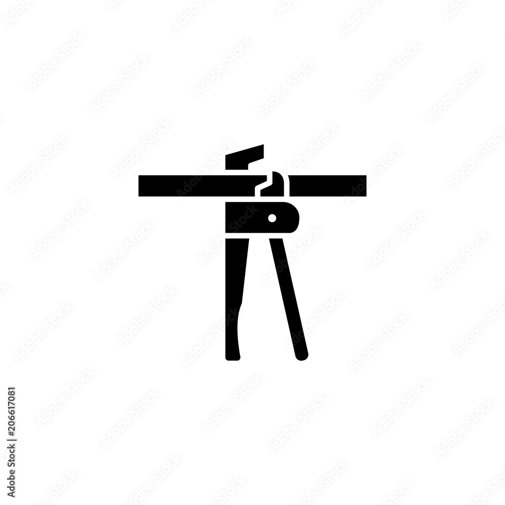 Cutting pliers black icon concept. Cutting pliers flat vector symbol, sign, illustration. Cutting pliers black icon concept. Cutting pliers flat vector symbol, sign, illustration.
