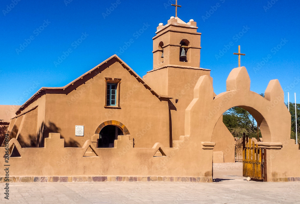 Old church, San Pedro de Atacama at Atacama Desert, Chile.