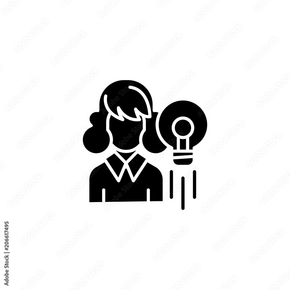 Inspiration black icon concept. Inspiration flat vector symbol, sign, illustration. Inspiration black icon concept. Inspiration flat vector symbol, sign, illustration.